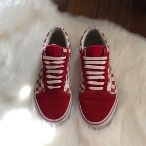 Men’s Red & White Checkered Vans 9.5 (US)